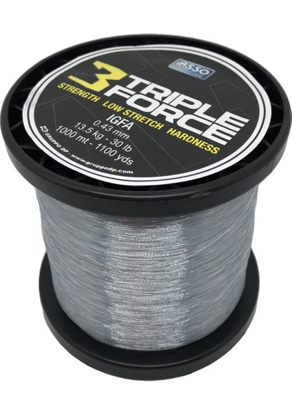 Triple Force 0.90 mm 1000MT Grey Igfa Class Monofilament Misina 60.4kg Çeker
