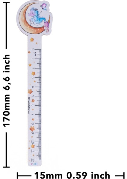 Denizkızı Desenli Özel Tasarım Ahşap Cetvel Kitap Ayracı