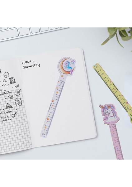 Denizkızı Desenli Özel Tasarım Ahşap Cetvel Kitap Ayracı