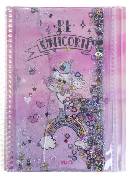 Unicorn Simli ve Sulu Kapaklı Kalem Kutulu A5 Defter