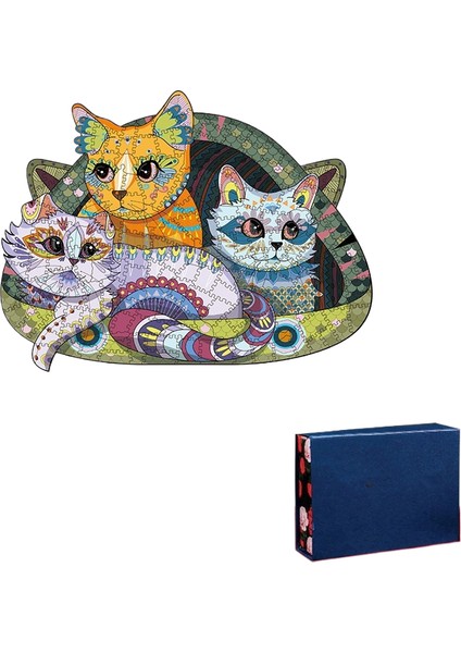 Küçük Şekilli Ahşap Puzzle Düzensiz Üç Boyutlu Hayvan Puzzle Ahşap Oyuncaklar (Yurt Dışından)