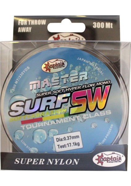 Surf Master 0.40 mm 300M Multicolor Monofilament Misina 18.2kg Çeker