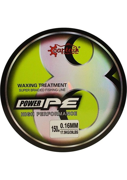 X8 Power Pe 0.18 mm 150M Lemon Yellow 8 Örgü Ip Misina 18.14KG Çeker