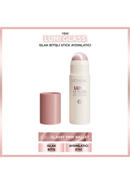 Lumi Glass Islak Bitişli Stick Aydınlatıcı - 620 Glassy Pink Ballet