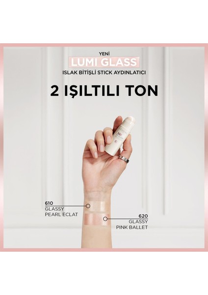 Lumi Glass Islak Bitişli Stick Aydınlatıcı - 620 Glassy Pink Ballet