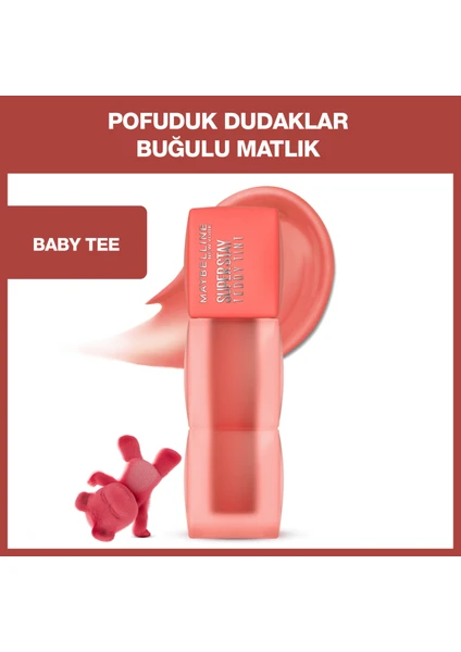 Maybelline New York Super Stay Teddy Tint Uzun Süre Kalıcı Likit Mat Tint 25 Baby Tee