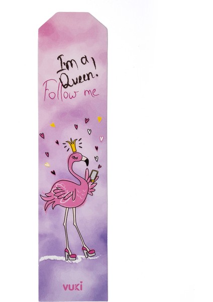 Flamingo Desenli Kağıt Kitap Ayracı