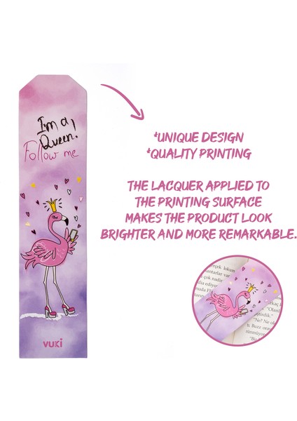 Flamingo Desenli Kağıt Kitap Ayracı fiyatları