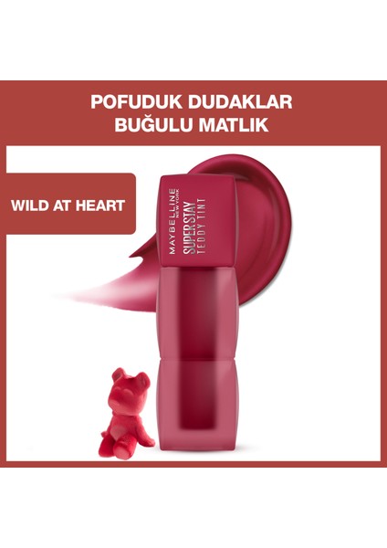 Super Stay Teddy Tint Uzun Süre Kalıcı Likit Mat Tint 50 Wild At Heart