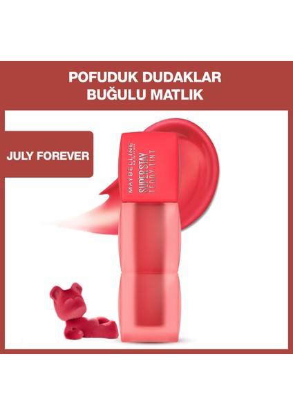 Super Stay Teddy Tint Uzun Süre Kalıcı Likit Mat Tint 35 July Forever