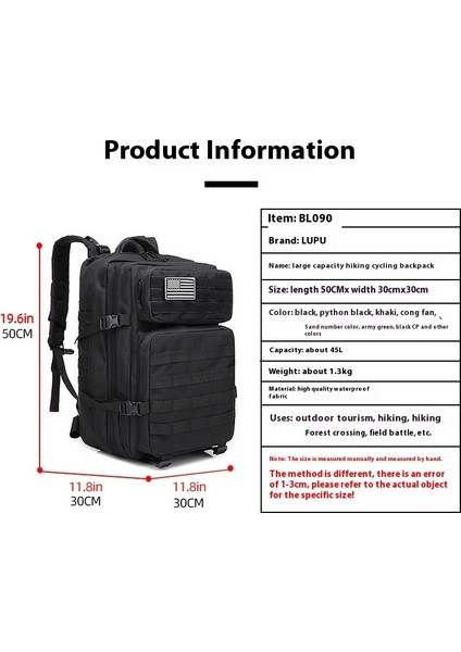 Lupu Omuz Çantası Erkek Kamp Kamuflaj Dağcılık Eğlence Seyahat Sporları Büyük Kapasiteli Açık Taktik Sırt Çantaları (Yurt Dışından) fiyatları