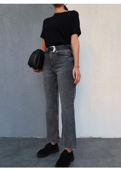 Likralı Flare Jean