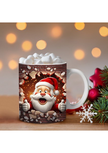 Noel Şişirilebilir Kardan Adam Kupası – Şişkin Tasarımlı Noel Baba Kupası, Noel Için 15OZ ve 11OZ Kahve Kupaları (Yurt Dışından)