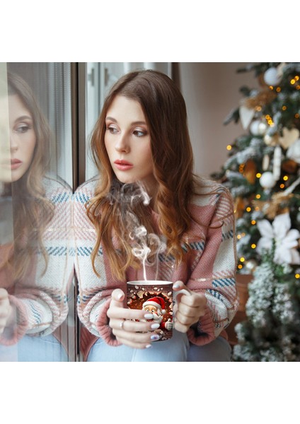 Noel Şişirilebilir Kardan Adam Kupası – Şişkin Tasarımlı Noel Baba Kupası, Noel Için 15OZ ve 11OZ Kahve Kupaları (Yurt Dışından)