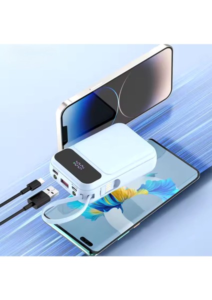 10.000 Mah Mini Pro Dijital Göstergeli Dahili Çoklu Kablolu Powerbank,siyah,taşınabilir Şarj Cihazı fiyatları
