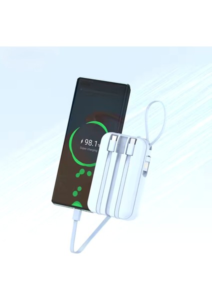 10.000 Mah Mini Pro Dijital Göstergeli Dahili Çoklu Kablolu Powerbank,siyah,taşınabilir Şarj Cihazı modelleri