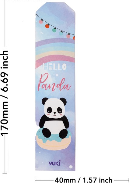 Panda Desenli Kağıt Kitap Ayracı