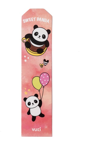 Panda Desenli Kağıt Kitap Ayracı