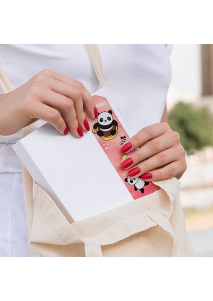 Panda Desenli Kağıt Kitap Ayracı