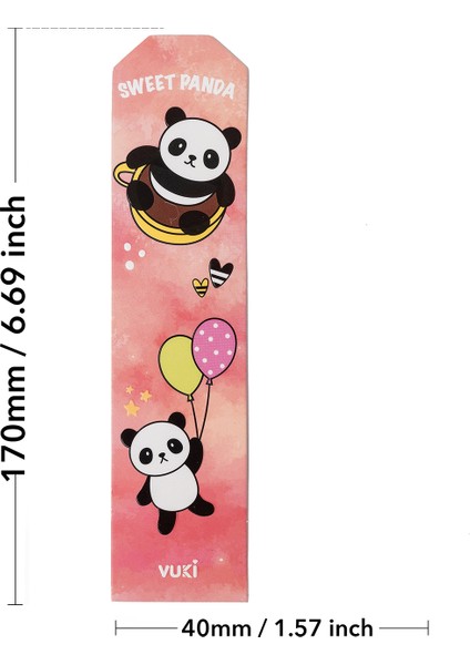 Panda Desenli Kağıt Kitap Ayracı