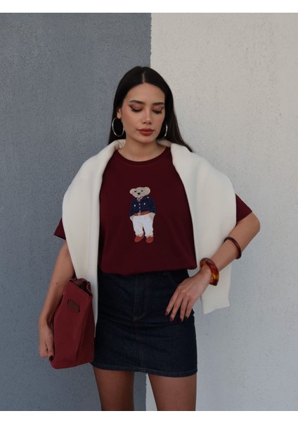 Teddy Bear Nakışlı T-Shirt