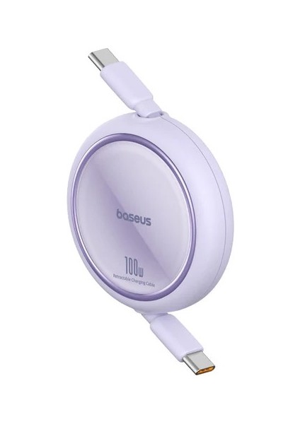 FREE2PULL Mini Makaralı Type-C To Type-C 100W Kablo 2 mt Mor