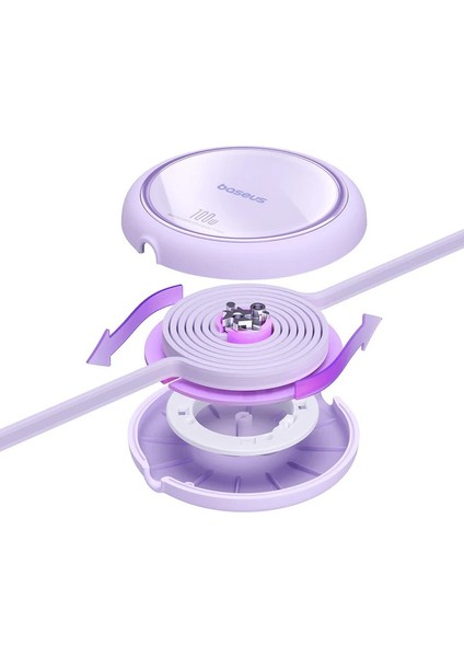 FREE2PULL Mini Makaralı Type-C To Type-C 100W Kablo 2 mt Mor fırsatları