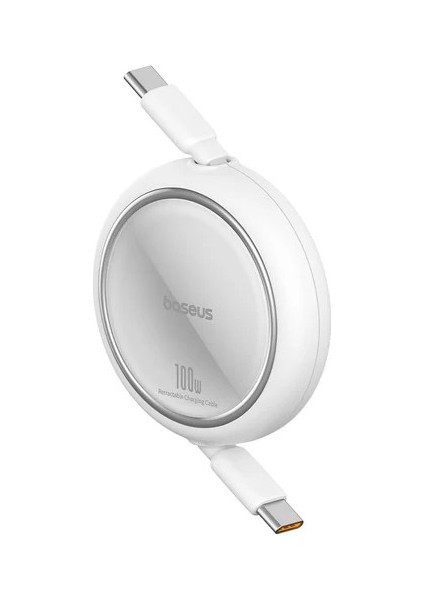 FREE2PULL Mini Makaralı Type-C To Type-C 100W Kablo 2 mt Beyaz