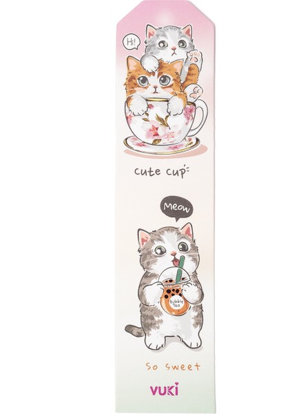 Kedi Desenli Kağıt Kitap Ayracı
