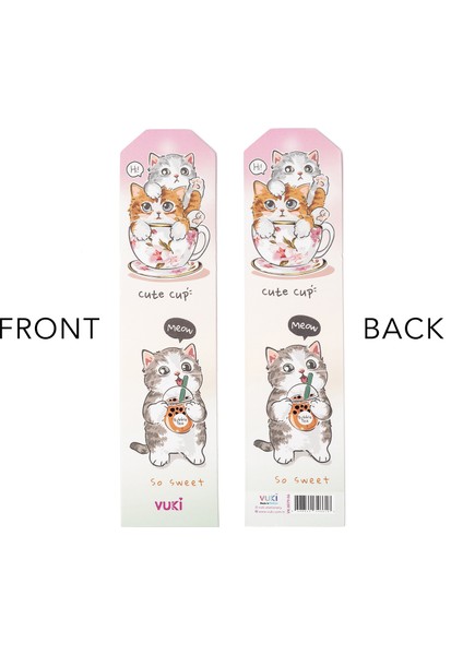 Kedi Desenli Kağıt Kitap Ayracı