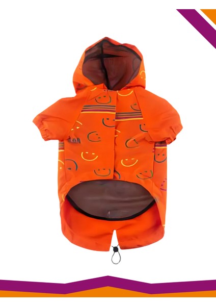 Yağmurluk Köpek Smileys Desenli Kıyafet Mont