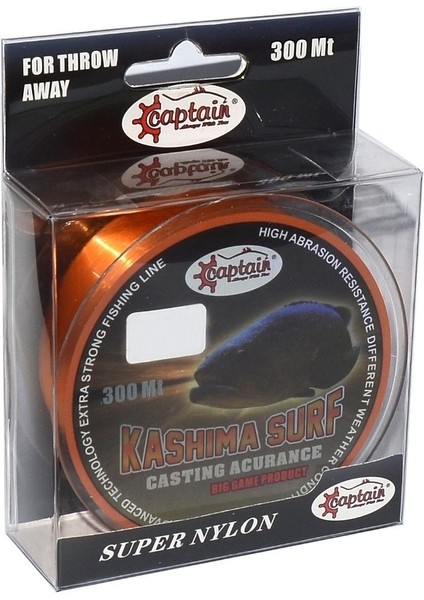 Kashima Surf 0.37 mm 300M Turuncu Monofilament Misina 15.60KG Çeker