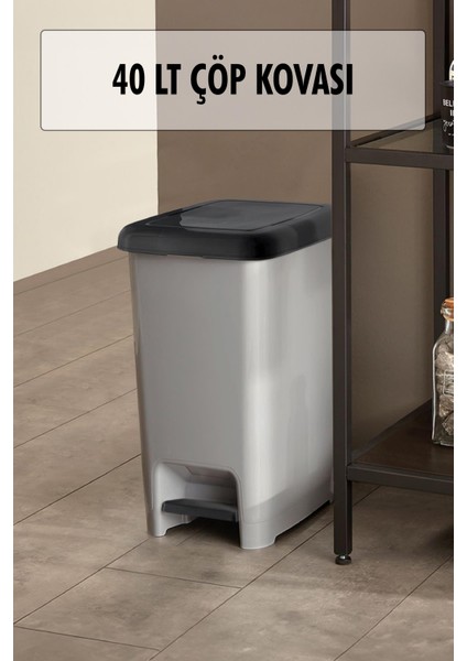 40 Litre Basmalı Çöp Kovası