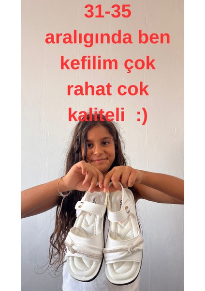 Kod 3604 Üst Kalite Taşlı Cilt Kız Çocuk Sandalet