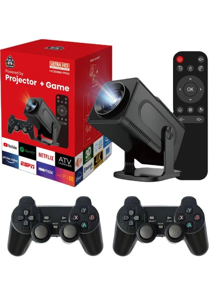 Taşınabilir Game Projektör Full Hd 1080P 4K HY320 Projeksiyon Gamepad