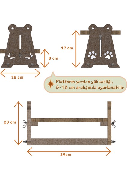 Kedi Köpek Profesyonel, Yükseklik Ayarlı Mama Su Kabı fırsatları