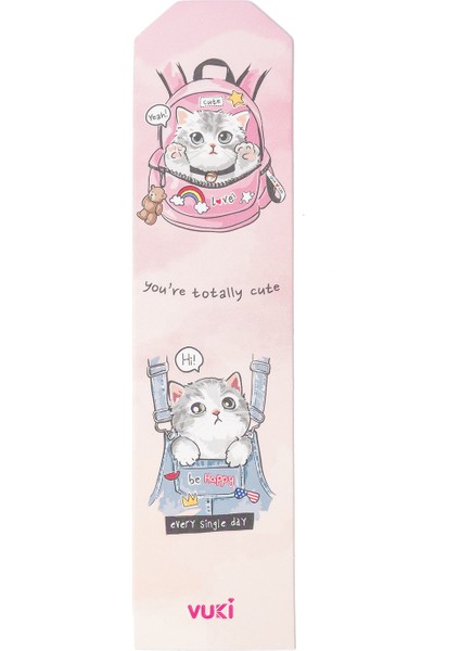 Kedi Desenli Kağıt Kitap Ayracı