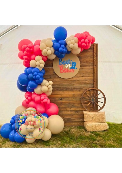 Doğum Günü Konsepti *kırmızı*deniz Kumu*lacivert* 100 Lü Balon Zinciri Parti Seti