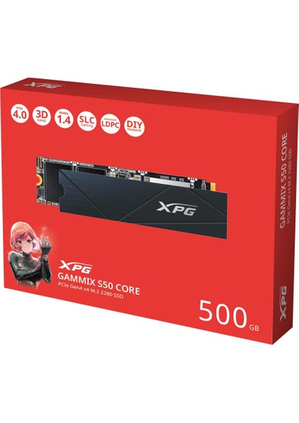 Xpg 500GB Gammix S50 Core 3500MB-S-2200MB-S Pcıe Gen4 X4 M.2 2280 SSD Harddisk