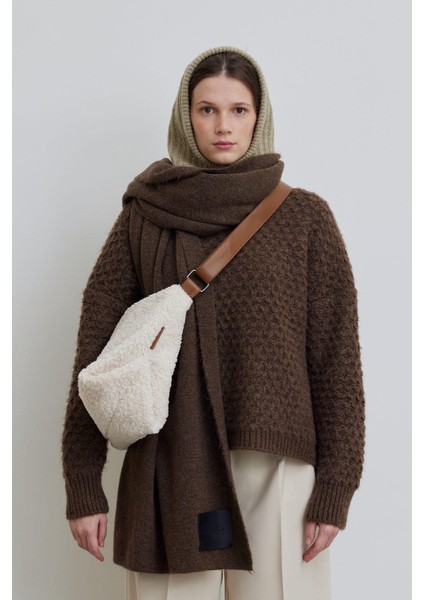 Cozy Yumuşak Dokulu Atkı Kahverengi modelleri