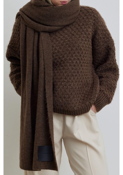 Cozy Yumuşak Dokulu Atkı Kahverengi fırsatları
