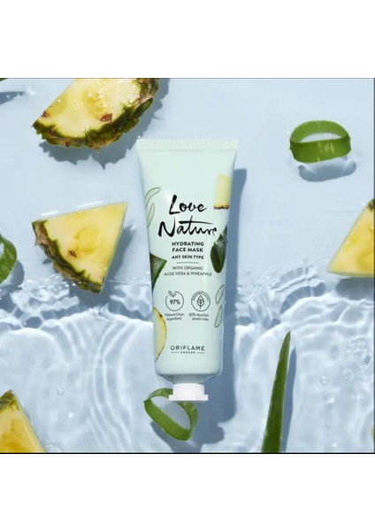 Love Nature Organik Aloe Vera ve Ananaslı Nemlendirici Yüz Maskesi fırsatları