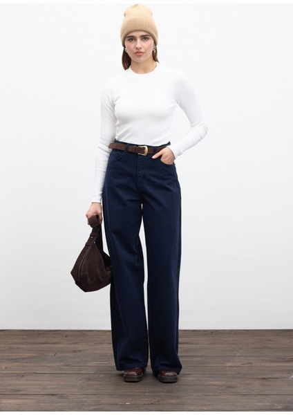 Gabardin Baggy Pantolon Lacivert fiyatları