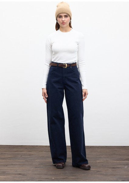 Gabardin Baggy Pantolon Lacivert fırsatları