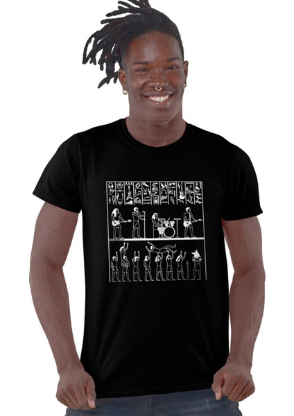 Firavun Rock Siyah Erkek Tshirt