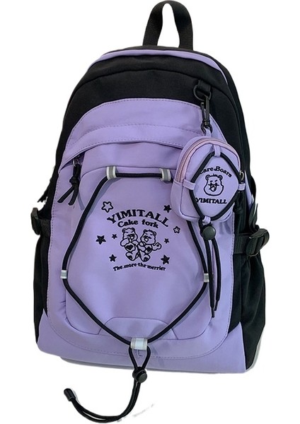 Mkjınmeı Mor Büyük Kapasiteli Yeni Sırt Çantası (Yurt Dışından)