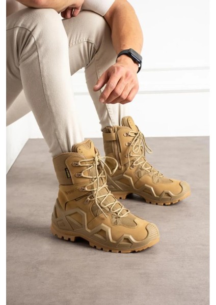 SS602 Su Geçirmez Fermuarlı/bağcıklı Tactical/outdoor Unisex Kışlık Askeri Uzun Bej Çöl Botu fiyatları