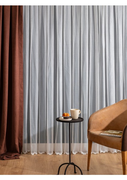 Kullanıma Hazır Gamze Desen (1x3) Sık Pileli Tül Perde