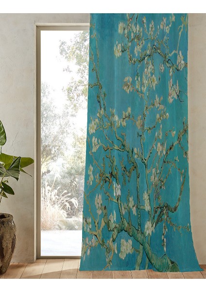 Van Gogh Badem Ağacı Dijital Baskılı Tek Kanat Fon Perde modelleri