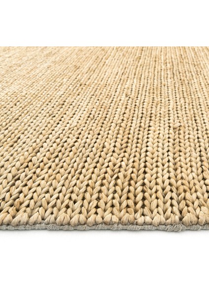 Cherry Krem Natural Jüt Halı El Dokuma Doğal Iplik Örgü Hasır Halı Naturel Jüt Kilim